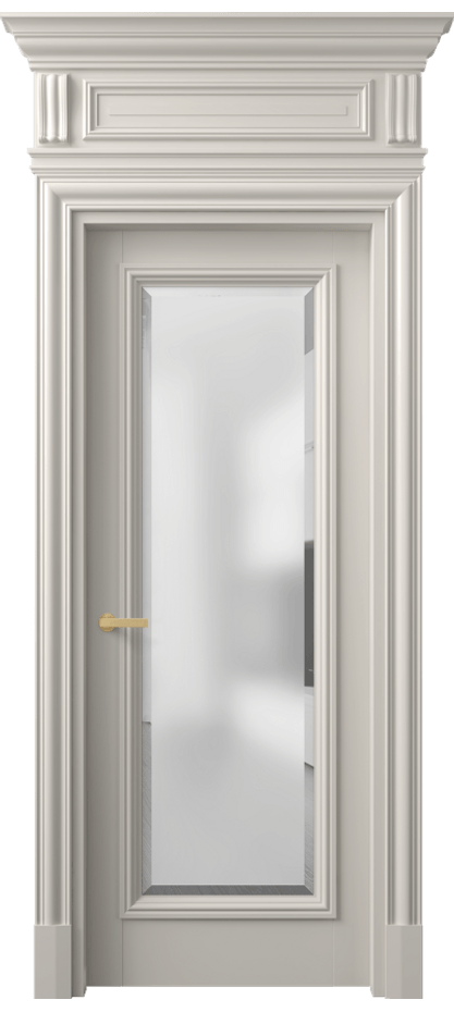 Межкомнатная дверь Антик 7300 Матовый облачно-серый Сатинированное стекло с фацетом Цена 164609 ₽ | Volhovec