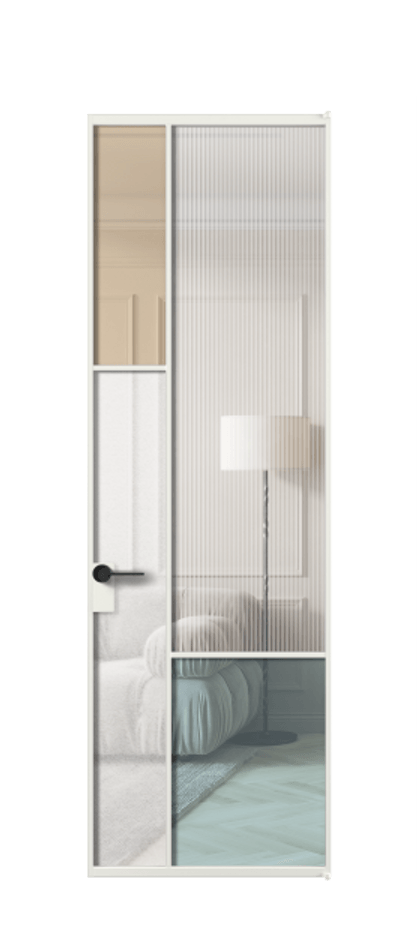 Межкомнатная дверь Mosaic АЛПЛ041.13 Алюминий светло-серый Комбинация стекол Группы 1 и Группы 3 Цена 170970 ₽ | Volhovec