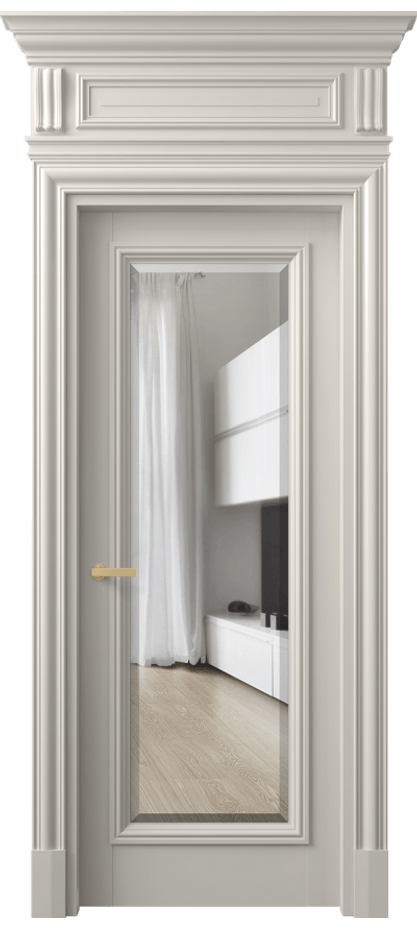 Межкомнатная дверь Антик 7300 Матовый облачно-серый Прозрачное стекло с фацетом Цена 164609 ₽ | Volhovec