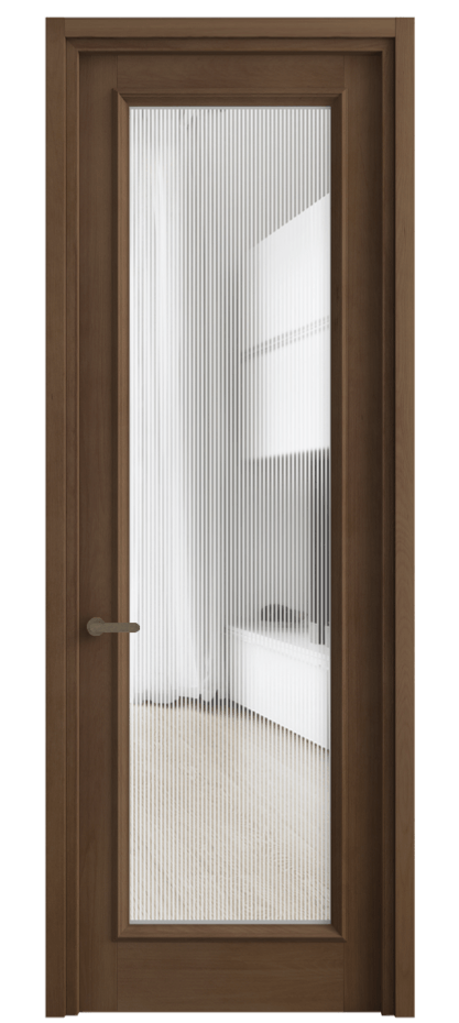 Межкомнатная дверь Шарм 6702 Бук тёмный матовый Рифлёное стекло "Дюна", триплекс Цена 117999 ₽ | Volhovec