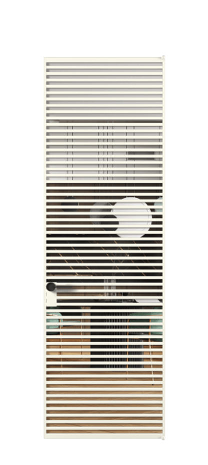 Алюминиевая дверь АЛПЛ040.07 Алюминий жемчужный Прозрачное стекло "Crystal Vision", калёное Цена 232890  | Volhovec