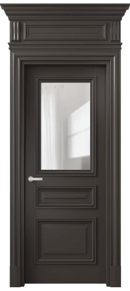Межкомнатная дверь Антик 7304 Матовый антрацит Рифлёное стекло "Дюна", триплекс Цена 1137100 AMD | Volhovec
