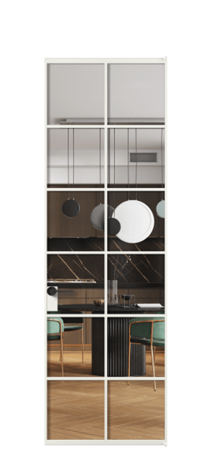 Алюминиевая дверь АЛПЛ040.05 Алюминий светло-серый Прозрачное стекло "Crystal Vision", калёное Цена 151690  | Volhovec