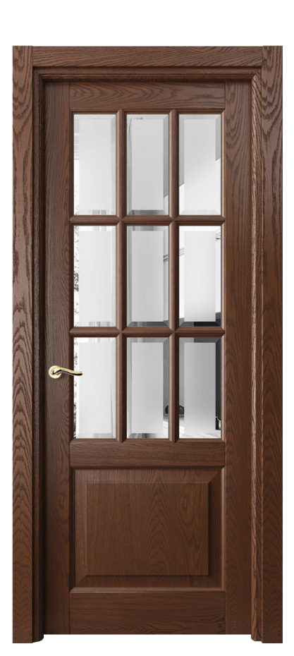 Межкомнатная дверь Лигнум 0748 Дуб коньячный брашированный Сатинированное стекло с фацетом Цена 178299 ₽ | Volhovec