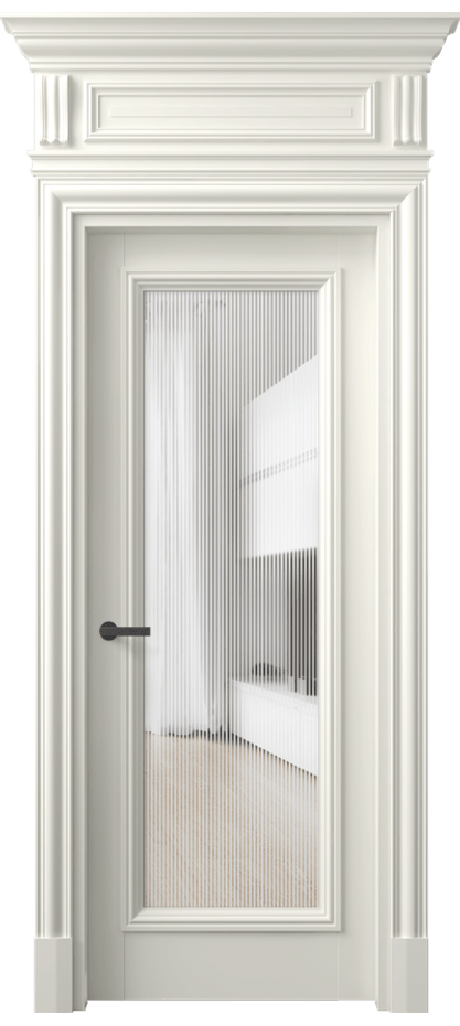 Межкомнатная дверь Антик 7300 Матовый жемчужный Рифлёное стекло "Дюна", триплекс Цена 168609 ₽ | Volhovec