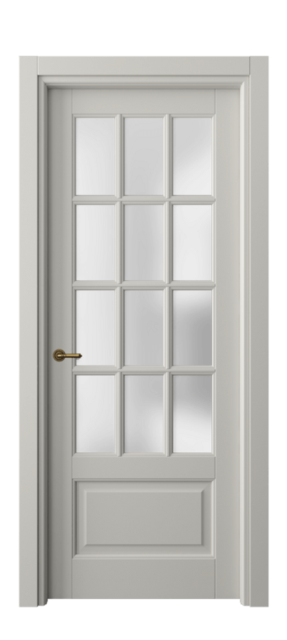 Межкомнатная дверь Тоскана Грильято 6313 Матовый тёплый серый Сатинированное стекло Цена 114199 ₽ | Volhovec