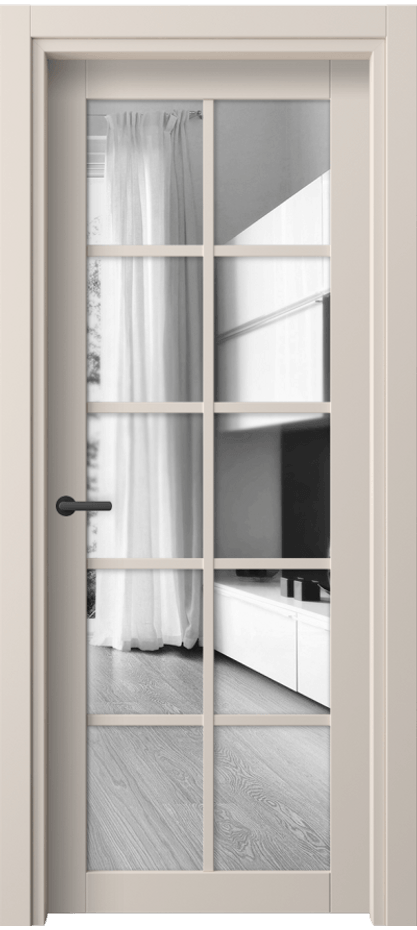 Межкомнатная дверь Нео 2106 ПЭТ пудровый бежевый Двустороннее зеркало, триплекс Цена 39199 ₽ | Volhovec