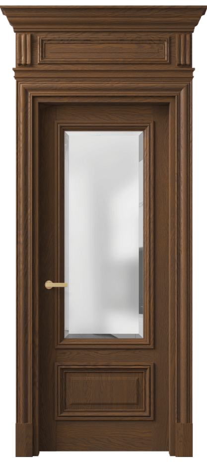 Межкомнатная дверь Antique 7306 Дуб каштановый матовый Сатинированное стекло с фацетом Цена 279670 ₽ | Volhovec