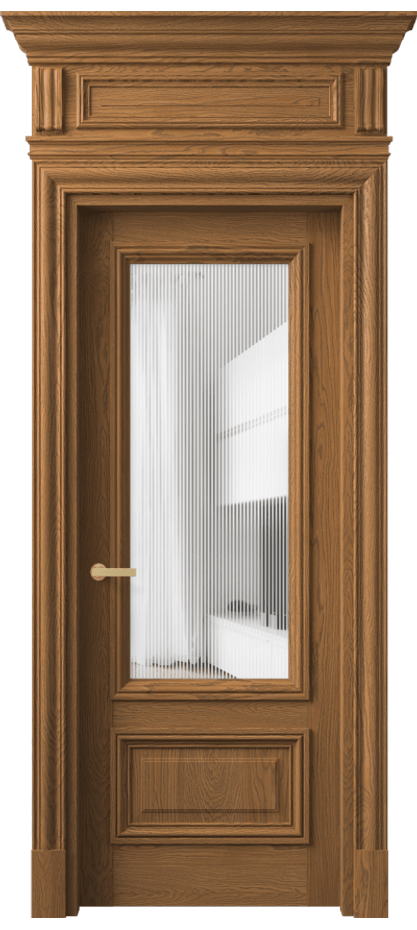 Межкомнатная дверь Антик 7306 Дуб пряный матовый Рифлёное стекло "Дюна", триплекс Цена 271389 ₽ | Volhovec