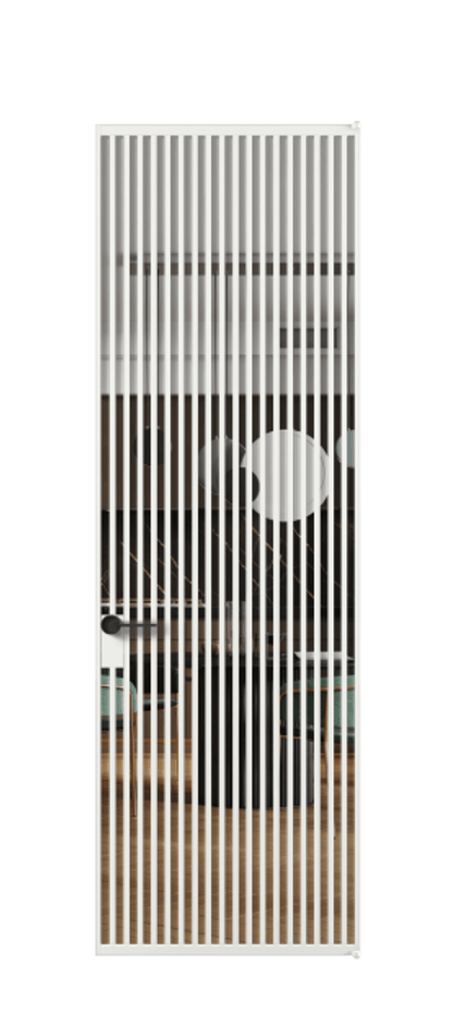 Алюминиевая дверь АЛПЛ040.06 Алюминий белоснежный Прозрачное стекло "Crystal Vision", калёное Цена 237770  | Volhovec