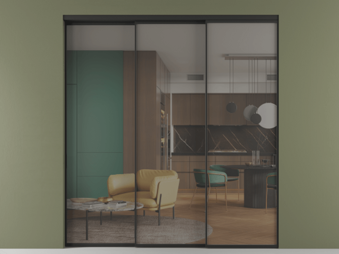 Перегородка Formato внутри проёма телескопик синхро 2 АЛПР 040.01 Алюминий Черный Прозрачное серое стекло, триплекс. Скрытый короб ЧЕР Цена 355900 ₽ 1. Полотно 3 шт. (800/2100 мм)
2. Комплект установки раздвижной системы
3. Базовый комплект фурнитуры
4. Комплект фурнитуры телескопик синхро-2
5.Ручка RONDO
. Фабрика дверей Волховец 8 (800) 551 43 19 Перегородка Formato внутри проёма телескопик синхро 2 АЛПР 040.01 Алюминий Черный Прозрачное серое стекло, триплекс Цена 355900 ₽ | Volhovec