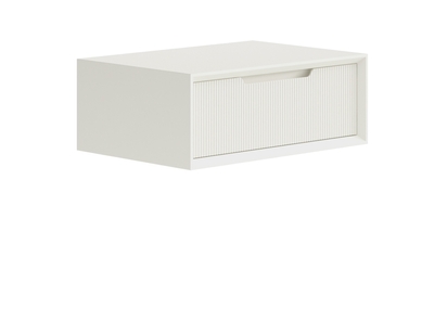 Мебель Тумба подвесная прикроватная Velvet 1 ящик. Цвет Матовый молочно-белый. Материал Гладкая эмаль. Коллекция Тумба подвесная прикроватная Velvet 1 ящик. Картинка.