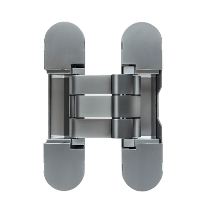 Фурнитура для дверей Скрытая петля прямого открывания для скрытого и компланарного короба. Цвет Матовый хром. Коллекция Скрытая петля прямого открывания для скрытого и компланарного короба. Картинка.