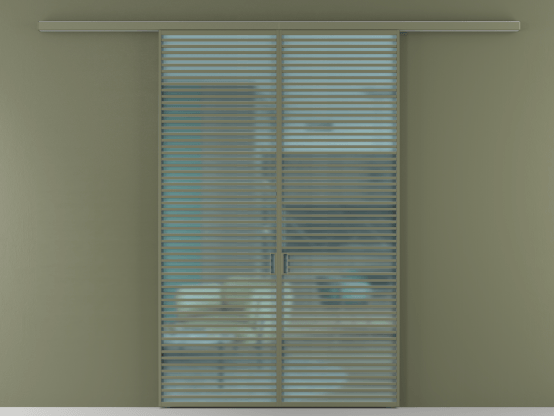 Алюминевая перегородка АЛПР 040.07_АОТ_САТ ГОЛ_new. Цвет Алюминий оливковый тёмный. Материал Алюминий в эмали. Коллекция Перегородка Formato вдоль стены 2 створки. Картинка.