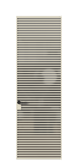 Дверь межкомнатная АЛПЛ040.07 АБСР Серый сатин триплекс. Цвет Алюминий бежево-серый. Материал Алюминий в эмали. Коллекция Formato. Картинка.