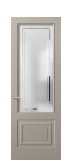 Дверь межкомнатная 8452 МБСК Сатин с гравировкой Mascot. Цвет Матовый бисквитный. Материал Гладкая эмаль. Коллекция Mascot. Картинка.