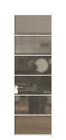 Дверь межкомнатная АЛПЛ040.04 Бронза сатин триплекс БЕЛ. Цвет Алюминий Белый. Материал Алюминий. Коллекция Формато. Картинка.