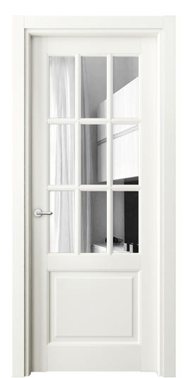 Дверь межкомнатная 6312 БЖМ ЗЕР. Цвет Бук жемчуг. Материал Массив бука эмаль. Коллекция Toscana Grigliato. Картинка.