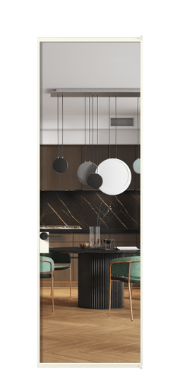 Дверь межкомнатная АЛПЛ040.01 Crystalvision АЖМ. Цвет Алюминий жемчужный. Материал Алюминий в эмали. Коллекция Formato. Картинка.