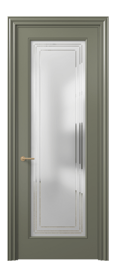 Дверь межкомнатная 8400 МОТ Сатин с гравировкой Mascot. Цвет Матовый оливковый тёмный. Материал Гладкая эмаль. Коллекция Mascot. Картинка.