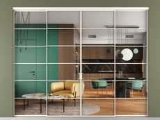 Перегородка Formato внутри проёма 4 створки