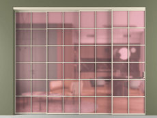 Перегородка Formato внутри проёма 4 створки с синхронным механизмом