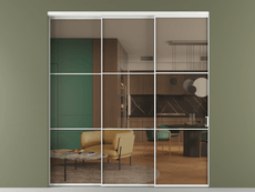 Перегородка Формато внутри проёма 3 створки с синхронным механизмом