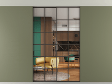 Перегородка Формато внутри проёма скрытое крепление в потолок 2 створки