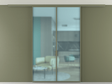 Перегородка Formato вдоль стены на потолок 2 створки