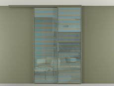 Перегородка Formato вдоль стены на потолок 2 створки с синхронным механизмом