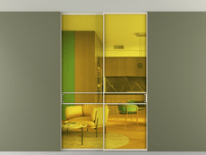 Перегородка Formato внутри проёма двустворчатая со скрытым креплением в потолок