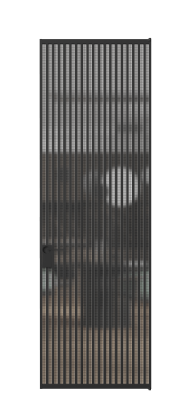 Дверь межкомнатная АЛПЛ040.07 Mesh silver ЧЕР. Цвет Алюминий Черный. Материал Алюминий. Коллекция Formato. Картинка.