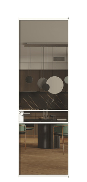 Дверь межкомнатная АЛПЛ040.02 Бронза триплекс БЕЛ. Цвет Алюминий Белый. Материал Алюминий. Коллекция Формато. Картинка.