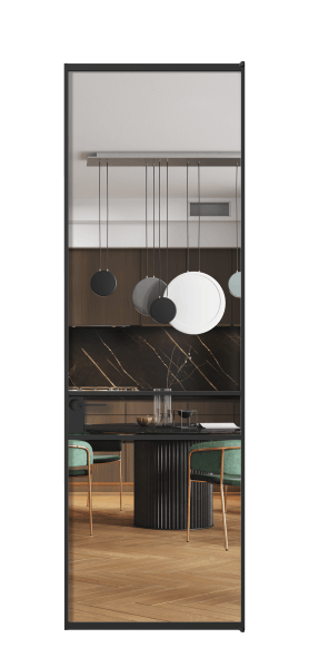 Дверь межкомнатная АЛПЛ040.02 Crystalvision ЧЕР. Цвет Алюминий Черный. Материал Алюминий. Коллекция Formato. Картинка.