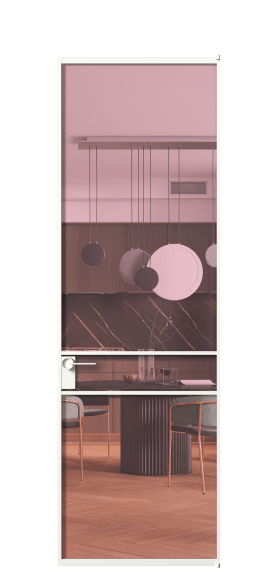 Дверь межкомнатная АЛПЛ040.02 ПРОЗ РОЗ БЕЛ. Цвет Алюминий Белый. Материал Алюминий. Коллекция Формато. Картинка.