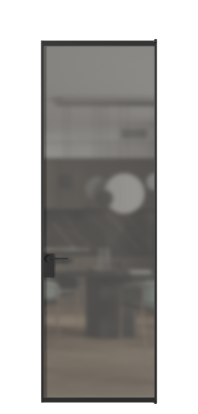 Дверь межкомнатная АЛПЛ040.01 Серый сатин триплекс ЧЕР. Цвет Алюминий Черный. Материал Алюминий. Коллекция Formato. Картинка.